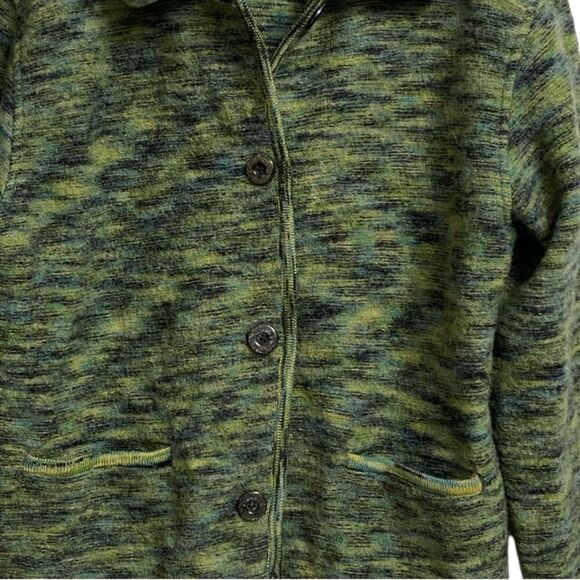 Bernardo Essentials Button Front Wool Coat Women's L Green Pockets Ranch Country - Picture 5 of 13